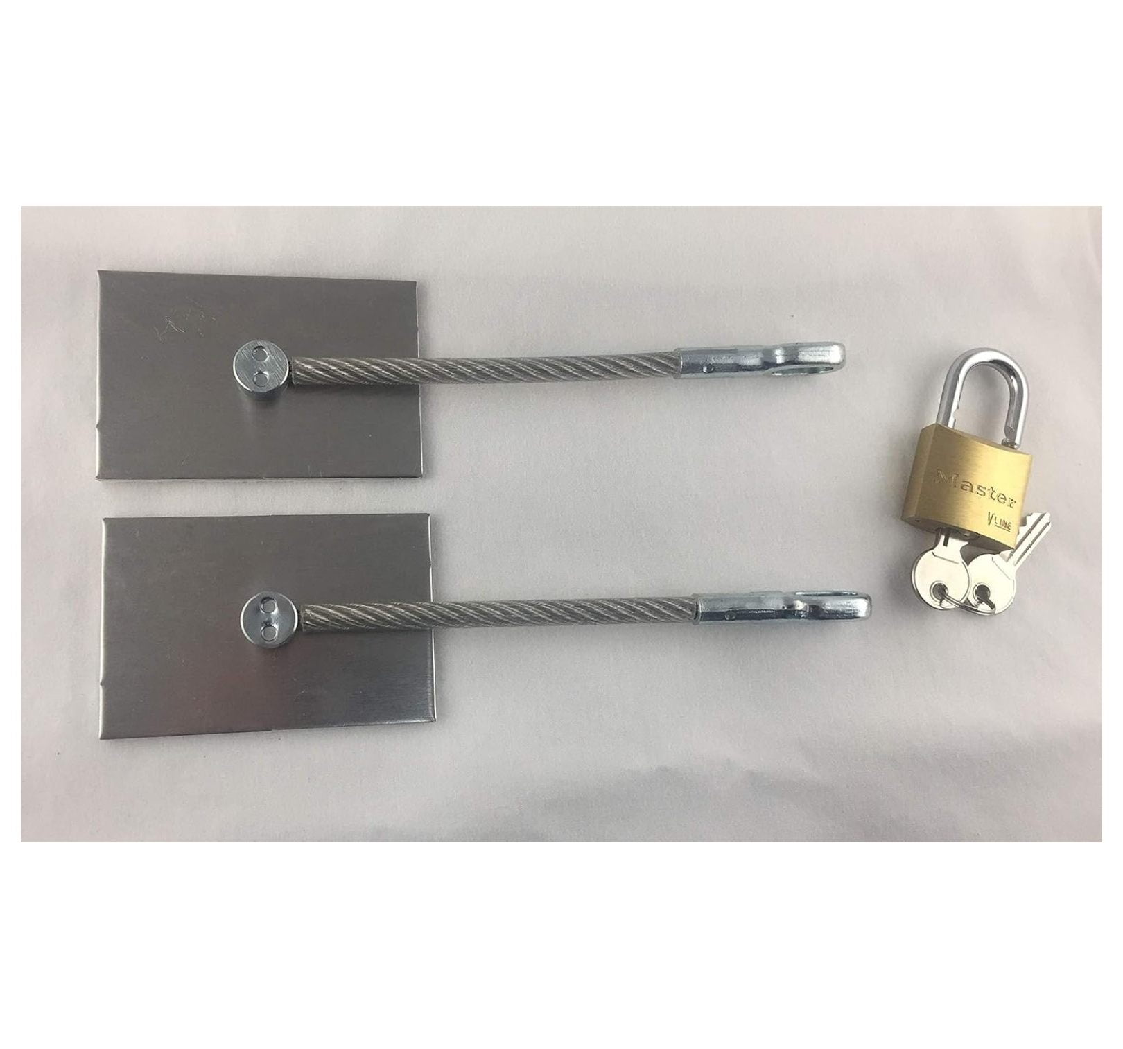 Refrigerator Door Lock - Lockitdown Kit with Padlock - Stainless Steel - No Drill - Secure Fridge Lock for Home, Office, RV, Medical, Gym Lockers