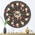 thumbnail image 2 of Designart 'Pink Flowers With Leaves' Mid-Century Modern Wood Wall Clock, 2 of 5
