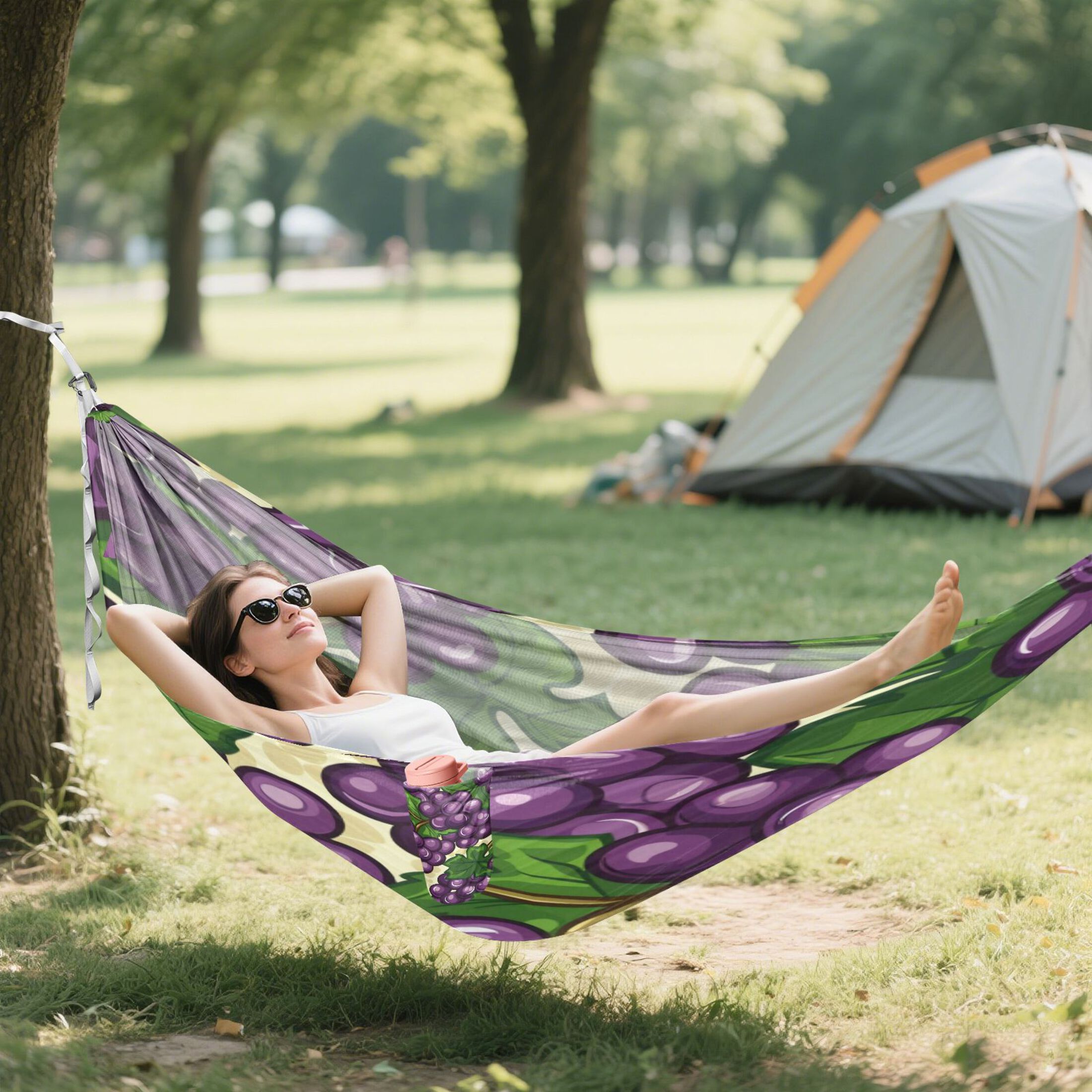 Hammock Camping Hammock Nylon Portable Hammock Travel Camping Hammock Dark Purple Grape