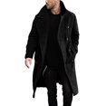 thumbnail image 2 of LIUJUNSHOP Men's Short Trench Coat Mens Autumn Double Windbreaker Coat with Belt Slim Fit Lapel Pocket Solid Color Anorak Jacket, 2 of 7