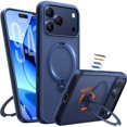 thumbnail image 1 of wonima44 Q3 Spin for iPhone 17 Pro Case, Patented 360 Magnetic Stand, Fit for MagSafe, Built-in Ring Holder Kickstand, Military Grade Protective Phone Case for iPhone 17 Pro, Camera Control, Deep Blue, 1 of 1