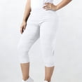 thumbnail image 2 of MLQIDK Womens Capris for Summer Plus Size Yoga Capri Pants Knee Length High Waisted Lightweight Leggings Dressy Casual Yoga Capris with Pockets White 3XL, 2 of 6