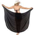 thumbnail image 5 of HAPPY BAY Sarong for Women Swimsuit Cover up Long Women's Beachwear Summer Pool Beach Wrap Skirt Swimwear Bikini Cover-ups One Size Black, Solid, 5 of 5