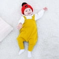 thumbnail image 5 of MIASHUI Unisex Baby Boy Girl Suspender Pants Solid Color Knit Rompers,Yellow,3-6 Months, 5 of 5