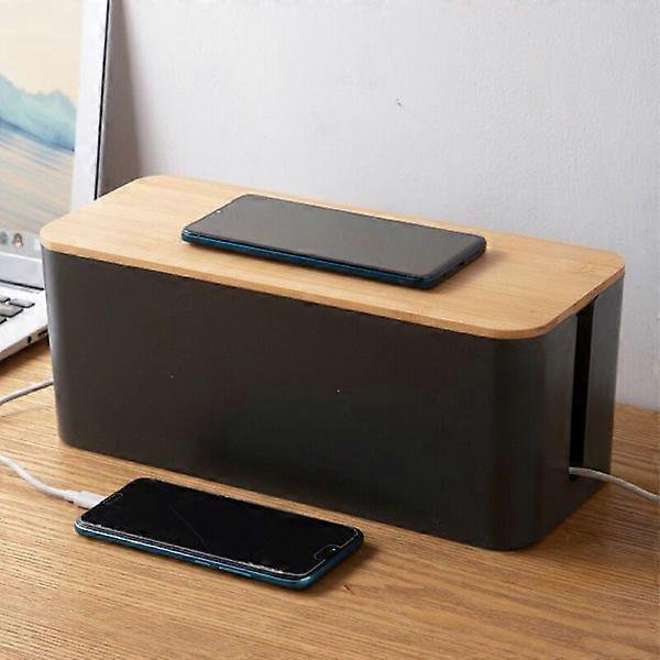 1 Black Cable Protection Box, Large Electric Cable Storage Box with ...