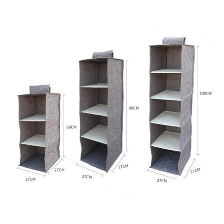 Hanging Closet Organizer 3 4 5 Shelf Hanging Clothes Storage Box Collapsible Accessory Shelves Hanging Closet Cubby For Sweater Handbag Organizer Easy Mount Walmart Canada
