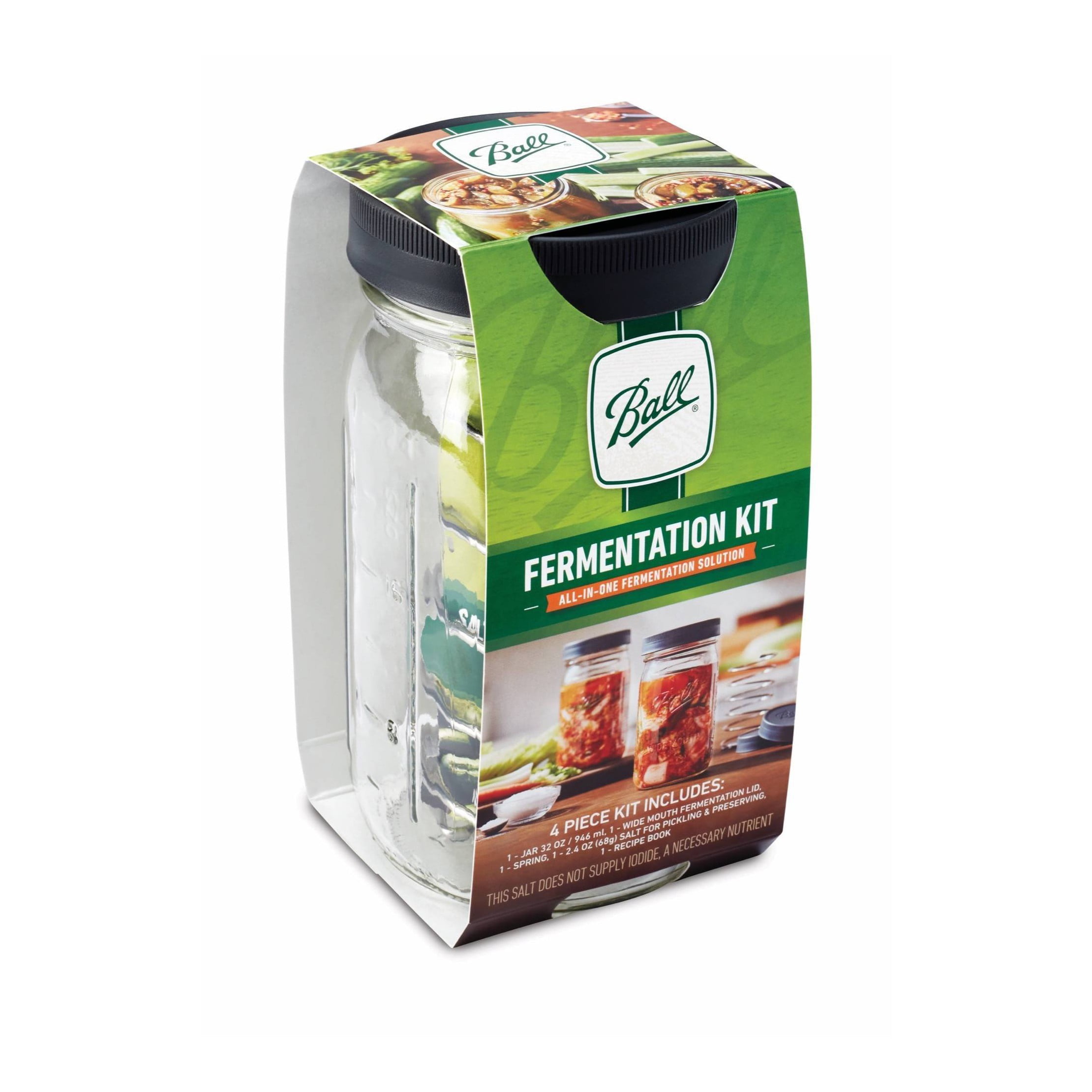 Ball Fermentation Kit, 1 Quart (32 oz) Wide Mouth Mason Jar