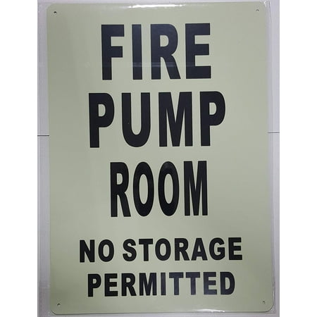 

FIRE PUMP ROOM SIGN GLOW IN THE DARK (HEAVY DUTY ALUMINUM SIGN 10X14 Photoluminescent SIGN )