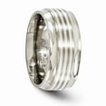 thumbnail image 5 of Edward Mirell Titanium With 925 Sterling Silver Inlay Beveled Edge 9mm Band Size: 11; for Adults and Teens; for Women and Men, 5 of 8