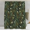 thumbnail image 3 of Black and Green Botanical Shower Curtain Vintage Floral Herbs and Plants Maximalist Bathroom Decor Curtain Dark Cottagecore Shower Curtain Sets Waterproof Polyester-72"W x 96"L (Pack of 1), 3 of 5