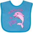 thumbnail image 3 of Inktastic Dolphin-itely in Love- Cute Pink Dolphin Boys or Girls Baby Bib, 3 of 4
