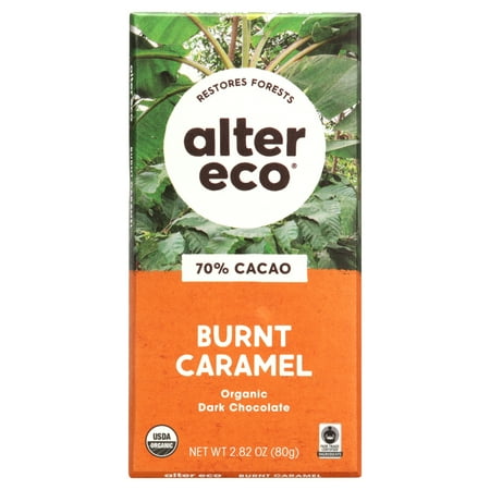 Alter Eco Organic Chocolate 70% Dark Salted Burnt Caramel, 2.82 Oz