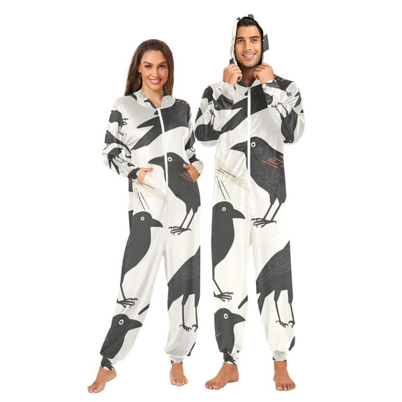 Crows Adult Unisex Onesie Pajamas Slim Fit One Piece Suit Pjs Sleepwear Pajama Jumpsuit