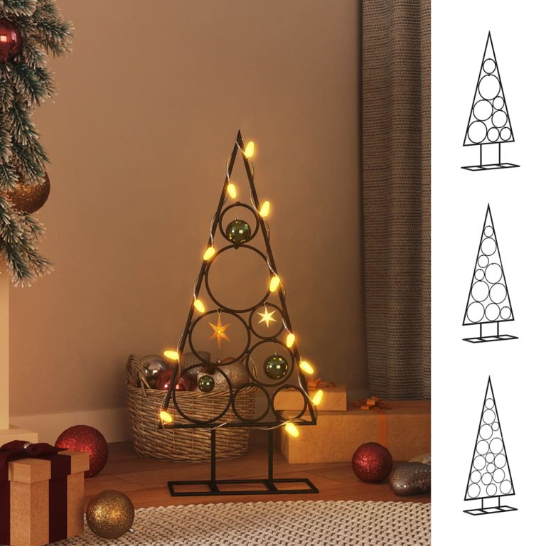 vidaXL Metal Christmas Tree for Decoration Black 23.6