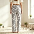 thumbnail image 4 of Fuzzy Flush Pajama Pants Women Soft Fluffy Fleece Flannel Pj Bottoms Star Graphic Warm Sleep Loungewear Pant, 4 of 9