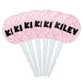 thumbnail image 1 of Kiley Cupcake Picks Toppers - Set of 6 - Pink Speckles, 1 of 1