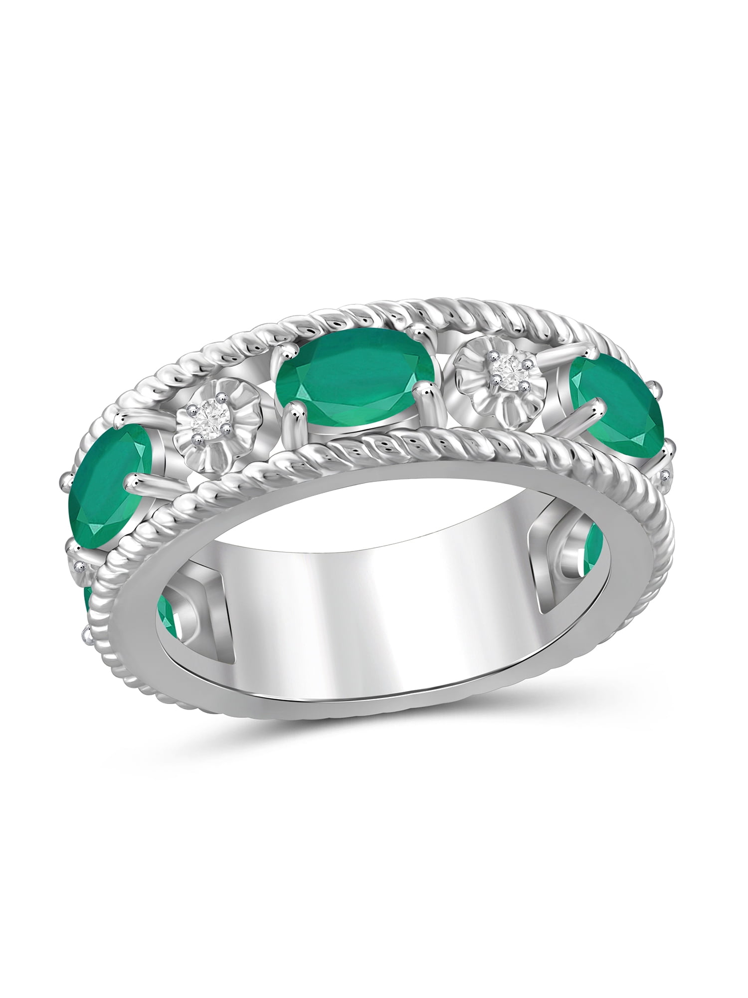 JewelersClub - 2.00 Carat T.G.W. Emerald And White Diamond Accent ...