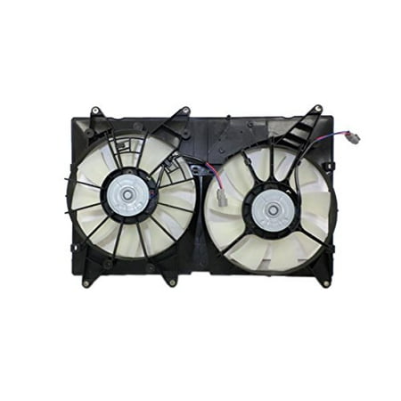 Dual Radiator Cooling Fan - Dual Radiator and Condenser Fan Assembly - Cooling Direct For/Fit TO3115128 01-07 Toyota Highlander 4cy WITH TOWING (6cy WITHOUT TOW) 01-03 Lexus RX300