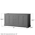 thumbnail image 3 of Wyndham Collection 72" Wood Double Bathroom Vanity with Mirror in Gray, 3 of 3