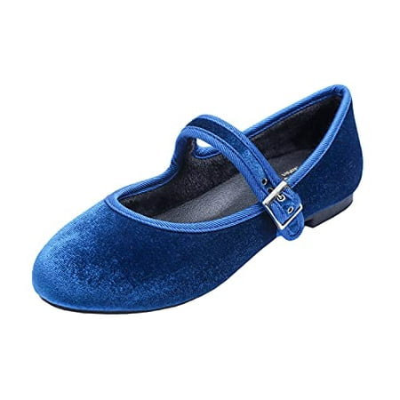 

Feversole Women s Soft Cushion Extra Padded Comfort Round Toe Mary Jane Metal Buckle Fashion Ballet Flats Walking Shoes Peacock Velvet Size 8.5 M US
