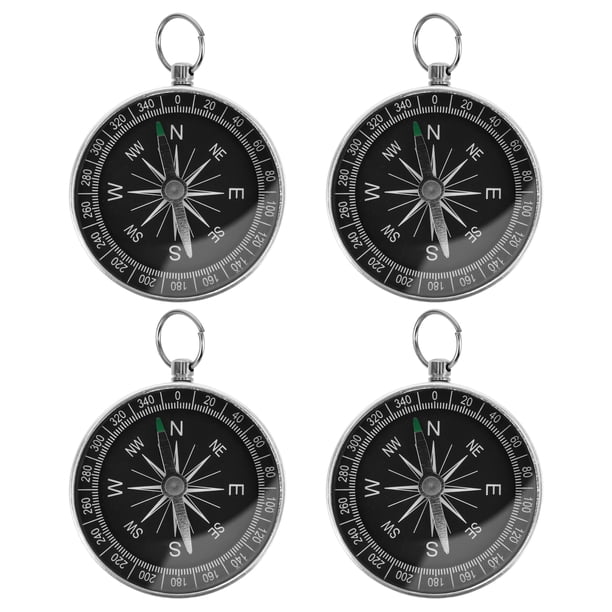 brújulas portátiles con llavero de aleación de aluminio, brújula de bolsillo para acampar, senderismo, deportes al aire libre, viajes, equipo de supervivencia.