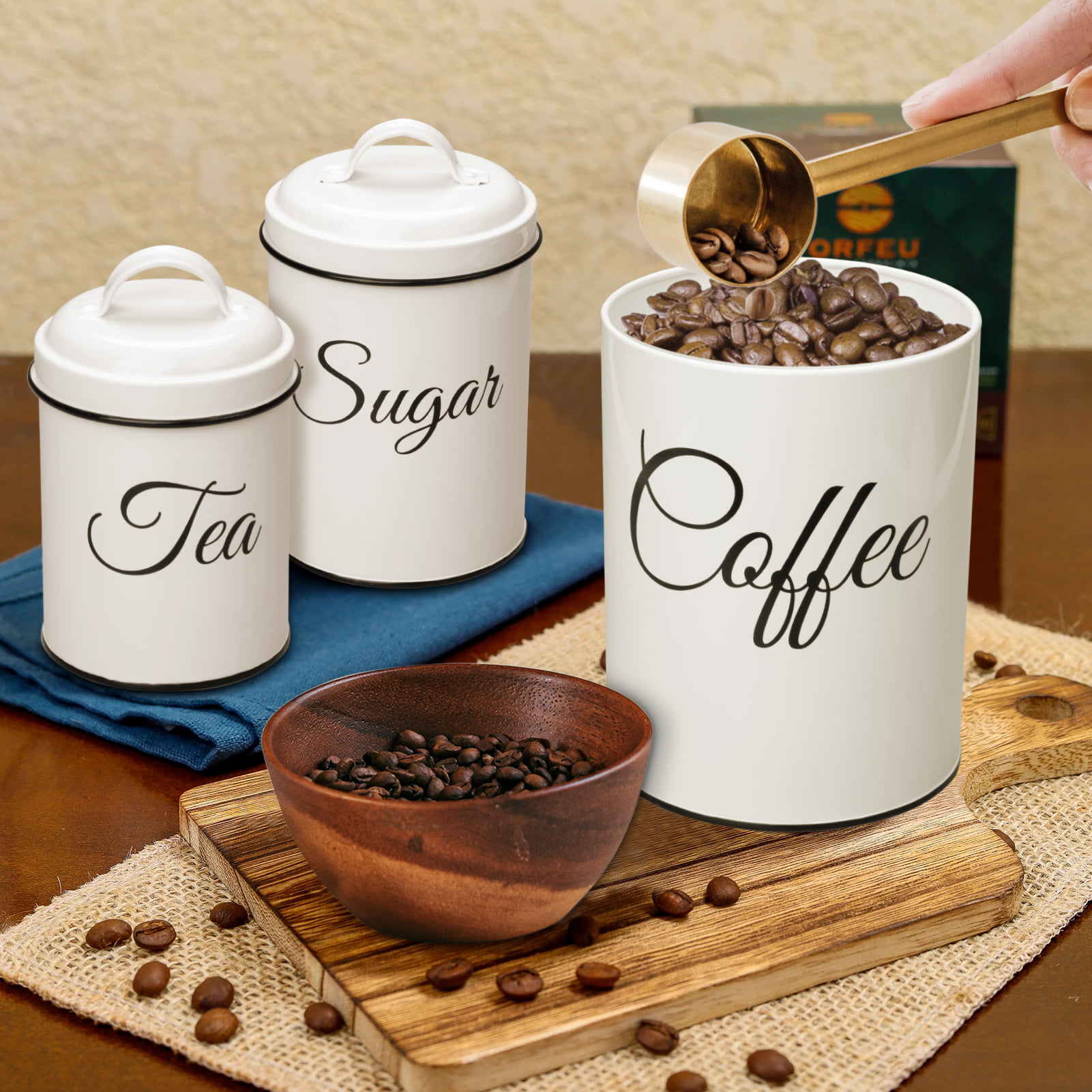 OSALADI Coffee Can Loose Leaf Tea Containers Airtight Canister Farmhouse  Coffee Jar Airtight Coffee Pot Coffee Sugar Jar Container for Flour Sugar