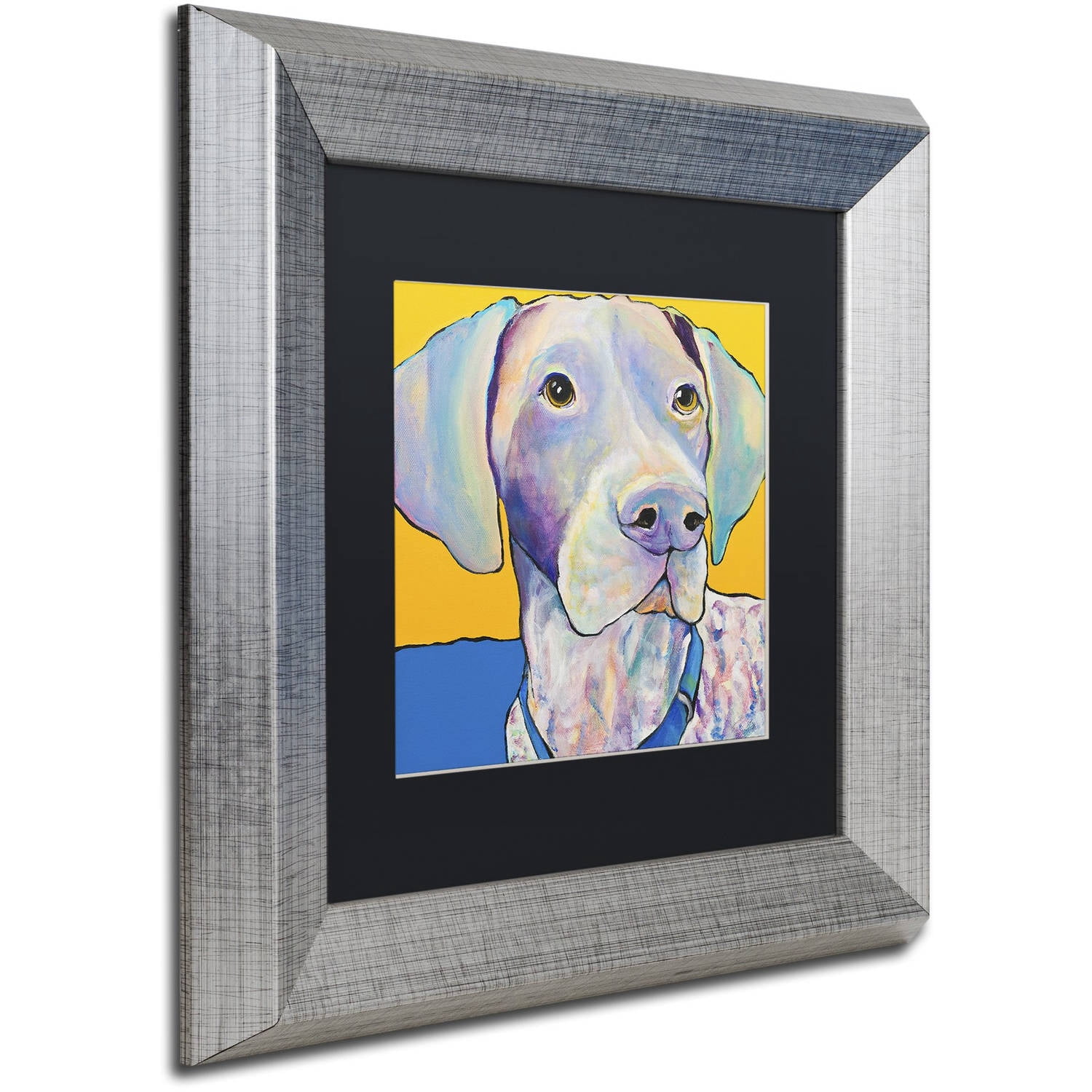 Trademark Fine Art "Blue" Canvas Art by Pat Saunders-White, Black Matte, Silver Frame