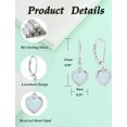 thumbnail image 7 of VESITIM Heart Bezel Set Dangle Drop Earrings 925 Sterling Silver Created White Opal Leverback Minimalist Earring for Women Jewelry Gift, 7 of 7