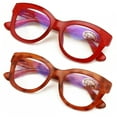 thumbnail image 2 of 2 Pairs Women Bold Round Reading Glasses - Blue Light Blocking Readers +3.00, 2 of 4