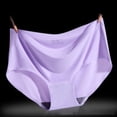 thumbnail image 2 of Jxximdong Sexy Lingerie for Women Ice Silk Seamless Briefs Breathable Mid Waist Triangle Panties Women's Underwear Purple, 2 of 3