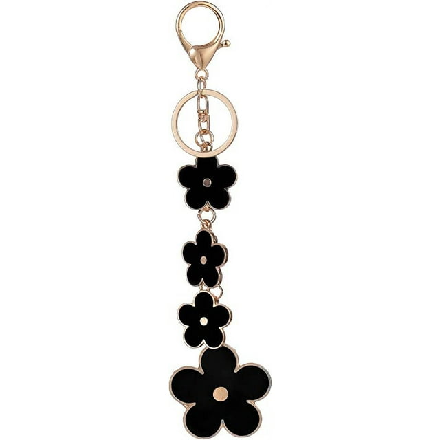 Llavero esmaltado con dijes para bolso de flores para mujer, accesorios para monedero