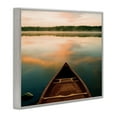 thumbnail image 4 of Canoe on Lake Warm Sunrise Gray Framed Giclee Art, 14 x 11, Made In USA, 4 of 5
