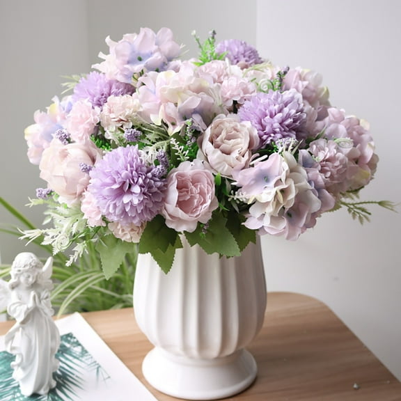 Elegant Peony and Hydrangea Bridal Bouquet Wedding Floral Arrangement for Home