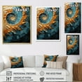 thumbnail image 4 of Designart "Desert Mirage Spiral In Gold And Turquoise IV" Abstract Spirals Floater Framed Wall Art Living Room, 4 of 5