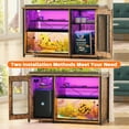 thumbnail image 4 of Aheaplus 55-75 Gallon Aquarium Stand with Power Outlets & LED Light, Reversible Fish Tank Stand with Cabinet for Fish Tank Accessories Storage, Heavy Duty Metal Frame, 880LBS Capacity, Rustic Brown, 4 of 7