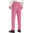 thumbnail image 3 of INSPIRE CHIC Pantalon à Carreaux pour Homme, devant Plat, Pantalon Habillé Imprimé Coloré, Rose 38, 3 of 4