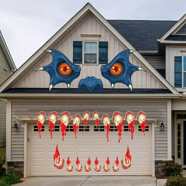 Halloween Monster Face Decorations Outdoor,Large Eyes Fangs Halloween