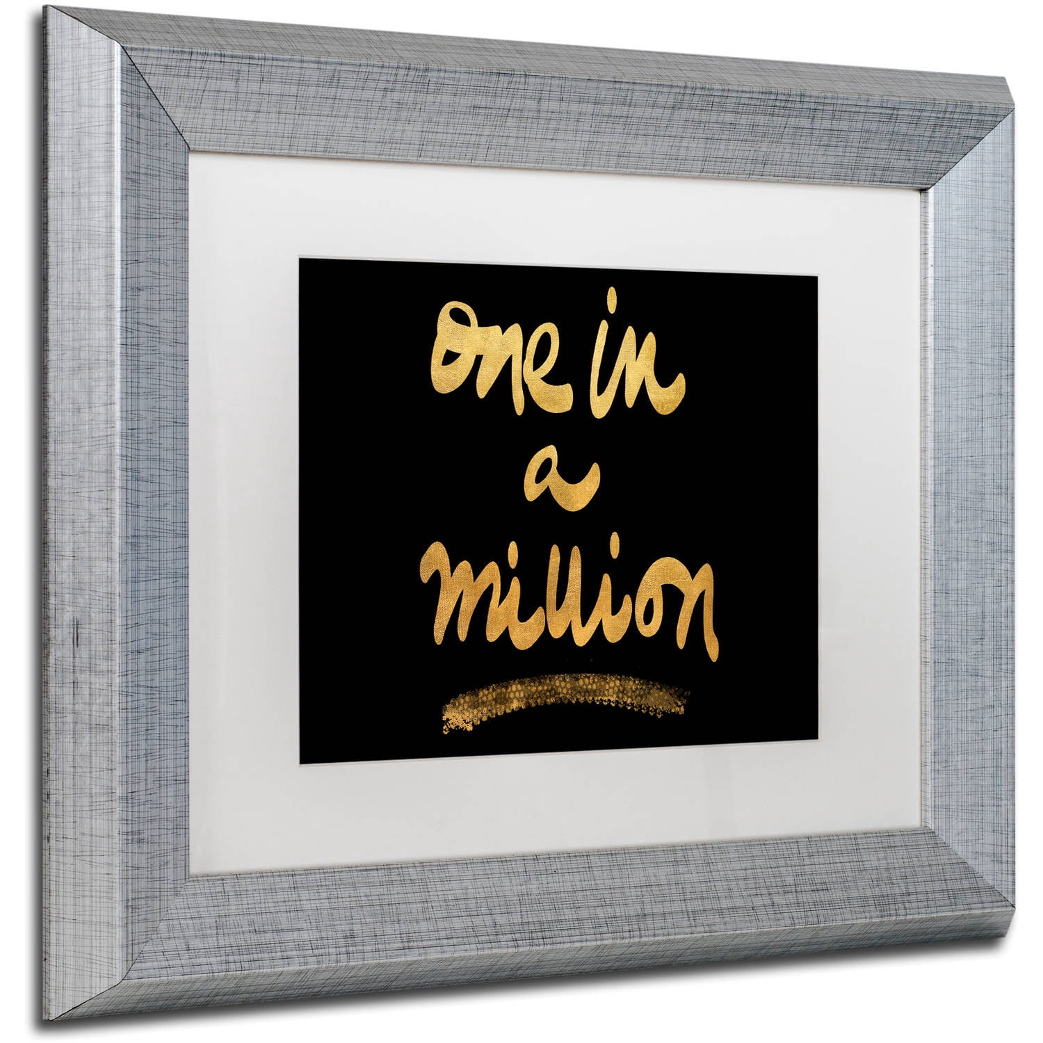 Trademark Fine Art "Million On Black" Canvas Art by Lisa Powell Braun, White Matte, Silver Frame