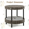 thumbnail image 3 of Gymax 2-tier Rattan Cat Nest Wicker Kitten House w/ Removable Padded Cushion for Home, 3 of 10