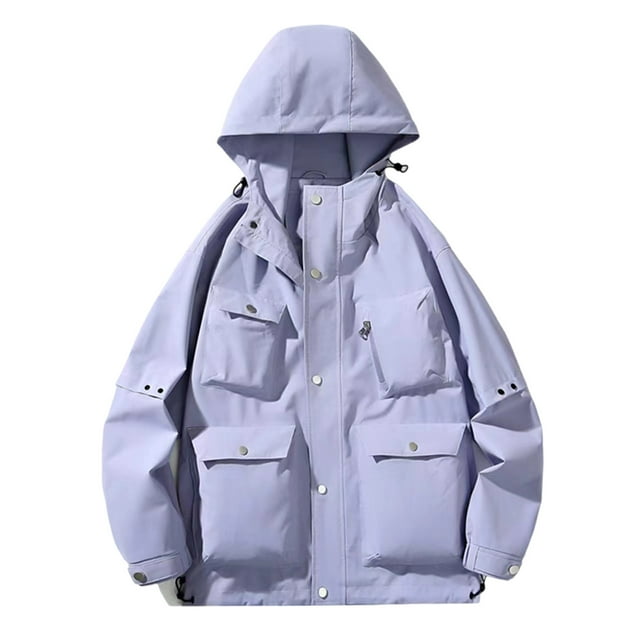 KIHOUT Men's Tactical Jacket Multi Pockets Performance Fleece Lined Water Resistant Soft Shell Unisex Hood Coats