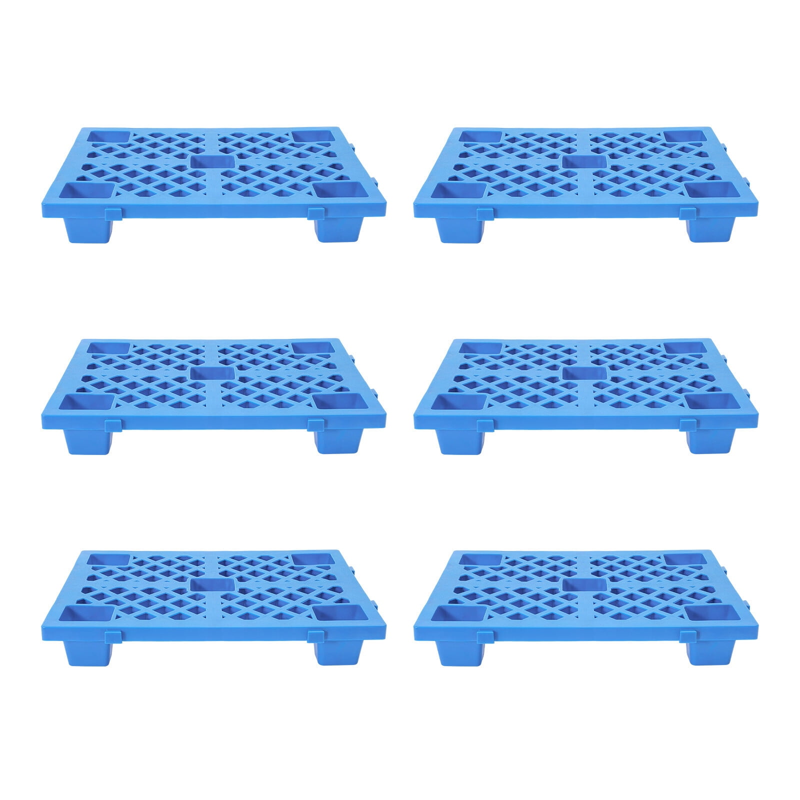 Heavy-Duty Stackable Pallet Set – 6-Pack, 220.46 Lbs Capacity, Durable HDPE & PP, Interlocking Design for Warehouse & Industrial Storage