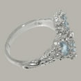 thumbnail image 4 of LBG British Made 18k White Gold Natural Diamond & Aquamarine Womens Statement Ring - 33 size options - Size 10.75, 4 of 6