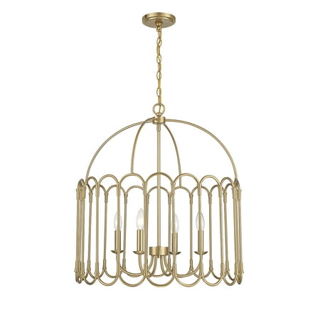 

Trade Winds Chloe 4 Light Pendant in Natural Brass