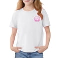 thumbnail image 2 of Amidoa Girls Short Sleeve Crewneck Summer Graphic T Shirts Casual Kids Tops White Size 4T, 2 of 7