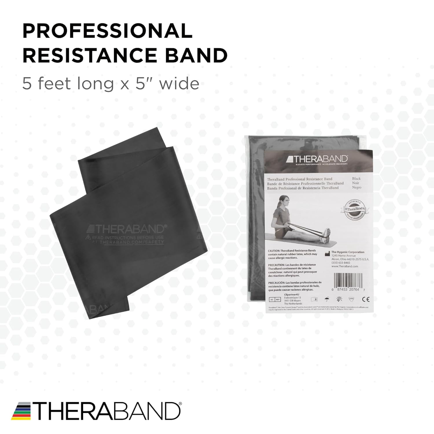 THERABAND Professional Latex Resistance Bands, 5 Foot, 15 Count, Black, Special Heavy, Advanced Level 1