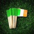 thumbnail image 1 of Set de 100 mini palillos con bandera irlandesa para cupcakes, cócteles, tartas, fiestas, bares y restaurantes. Bandera de Irlanda., 1 of 4
