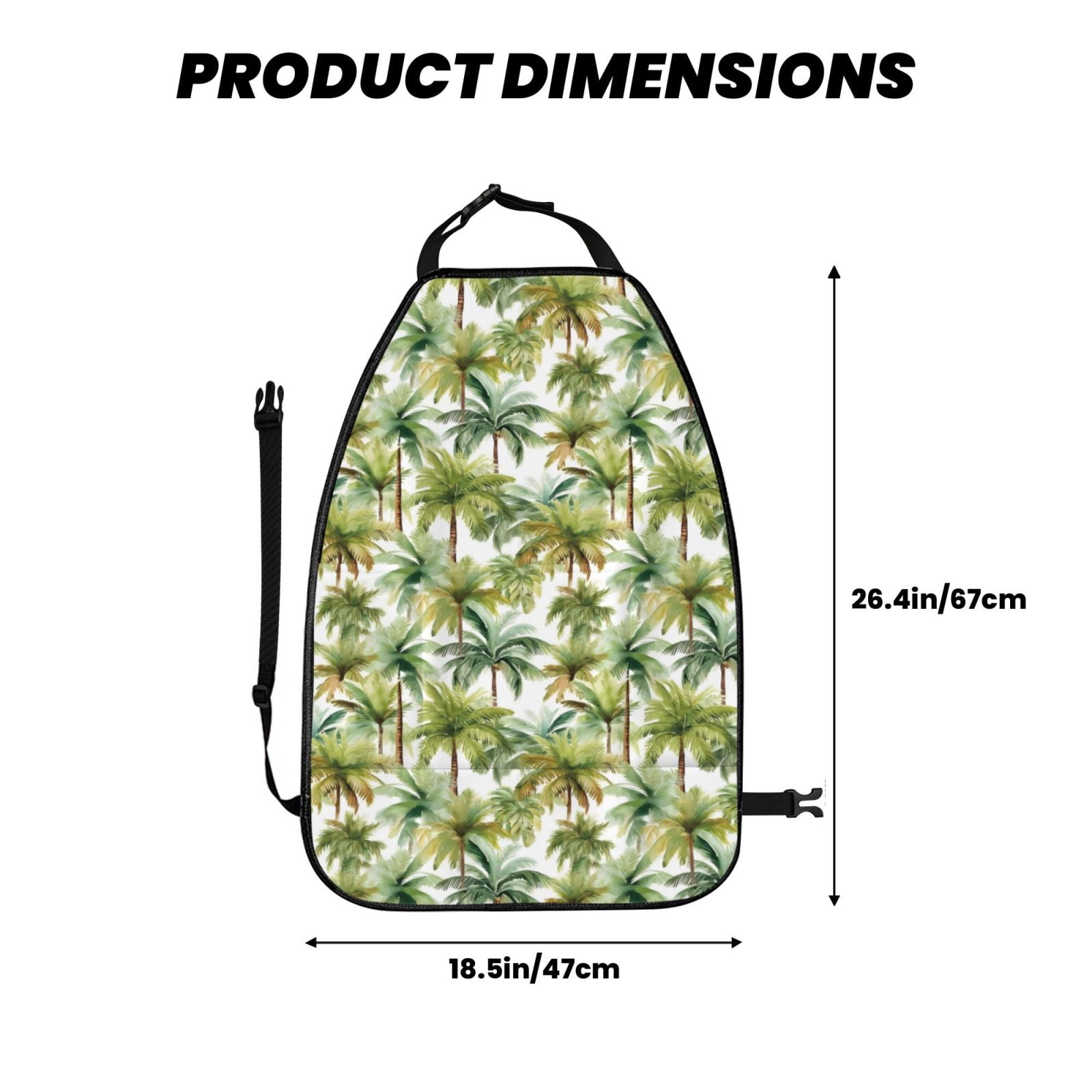 Xecao Green Hawaii Palms Pattern Car Seat Back Protector 2 Pack Large Capacity Pocket, Kick Mats Back Seat Protector
