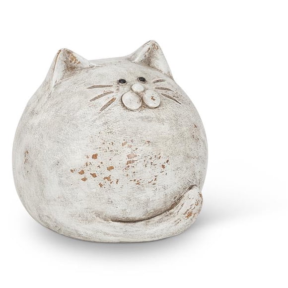 4.5 in. Resin Ball Cat, Antique White
