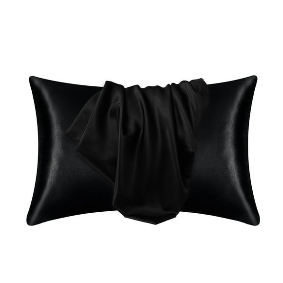 TopLLC 2 Pcs Silk Pillow Cases, 20x30 inch Soild Color Satin Pillow Cover with Envelope Closure, Soft Silky Breathable Wrinkle-Free Cooling Pillowcase Beauty Sleep Bed Pillow Cover for Hair and Skin