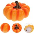 thumbnail image 4 of Calabaza artificial Batería Luces de té Velas Decoraciones de Halloween Decoración de mesa para interiores y exteriores Calabaza de Halloween Calabaza parpadeante Velas sin llama Calabaza decorat, 4 of 5